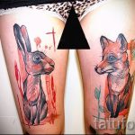 тату лиса и заяц - фото классной татуировки от 03052016 1