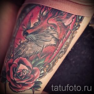 тату лиса на ноге - фото классной татуировки от 03052016 11