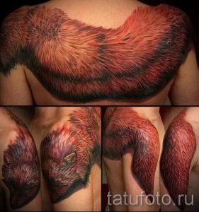 тату лиса на спине - фото классной татуировки от 03052016 4