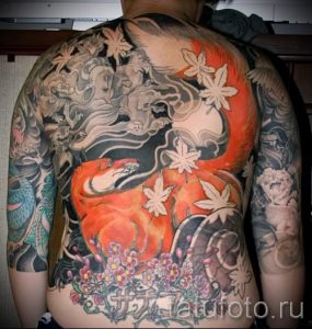 тату лиса на спине - фото классной татуировки от 03052016 5
