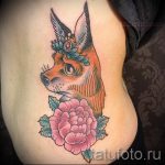 тату лиса с цветами - фото классной татуировки от 03052016 4