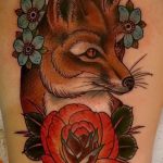 тату лиса с цветами - фото классной татуировки от 03052016 5