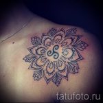 тату мандала на плече - фото пример готовой татуировки от 01052016 11