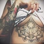 тату мандала под грудью - фото пример готовой татуировки от 01052016 14