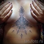 тату мандала под грудью - фото пример готовой татуировки от 01052016 15
