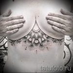тату мандала под грудью - фото пример готовой татуировки от 01052016 19