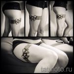 тату подвязка с бантиком на ноге - фото пример готовой татуировки 02052016 2