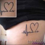 тату пульс с сердцем - пример готовой татуировки 2