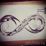эскизы тату бесконечность с пером - вариант рисунка для татуировки от 09052016 3119 tatufoto_ru