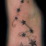 Star tattoo on her ankle - great photo of the finished tattoo 1
