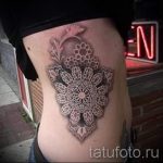 dentelle tatouage style - Photo exemplaire du tatouage fini 1