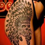 dentelle tatouage sur son plume jambe - exemple photo du tatouage fini 1