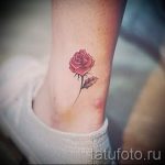 rose tattoo on her ankle - great photo of the finished tattoo 2