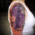 rose tattoo with lace - Photo example of the finished tattoo 1