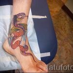 тату для девушек на лодыжке змея - классные фото готовой татуировки 2
