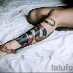 тату для девушек на лодыжке змея - классные фото готовой татуировки 5