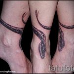 тату для девушек на лодыжке змея - классные фото готовой татуировки 8