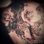 тату кружева на спине - фото пример готовой татуировки 16