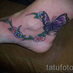 тату на лодыжке бабочка - классные фото готовой татуировки 1