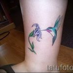 тату на лодыжке колибри - классные фото готовой татуировки 2