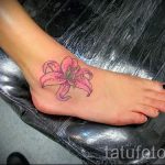 тату на лодыжке лилия - классные фото готовой татуировки 1