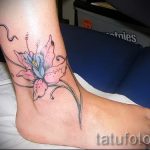тату на лодыжке лилия - классные фото готовой татуировки 5