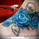 тату на лодыжке цветы - классные фото готовой татуировки 4