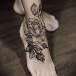 тату роза на лодыжке - классные фото готовой татуировки 11