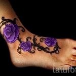 тату роза на лодыжке - классные фото готовой татуировки 12