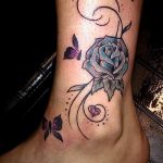 тату роза на лодыжке - классные фото готовой татуировки 3
