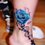 тату роза на лодыжке - классные фото готовой татуировки 7