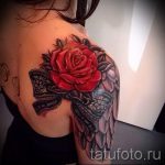 тату розы с кружевом - фото пример готовой татуировки 3