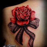тату розы с кружевом - фото пример готовой татуировки 5