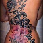 тату цветы кружева - фото пример готовой татуировки 1