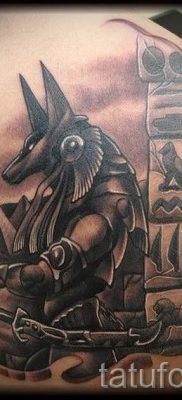 Anubis tattoo on his back — tattoos photo for an article about the importance of 1