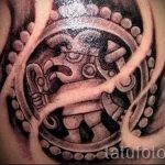 Mayan sun tattoo - cool photo of the finished tattoo 14072016 2