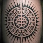 Polynesia tattoo sun - a photo of the finished tattoo on classroom 14072016 1