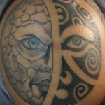 Polynesia tattoo sun - a photo of the finished tattoo on classroom 14072016 3