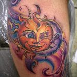 Sonne Tattoo Farbe - cool Foto des fertigen Tätowierung auf 14072016 3