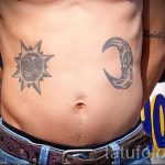 Sonne Tattoo auf dem Bauch - ein kühles Foto des fertigen Tätowierung 14072016 1