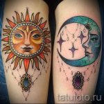 Sonne und Mond Tattoo - ein cooles Foto des fertigen Tätowierung 14072016 1