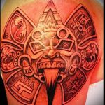 Tattoo Sonne Azteken - ein kühles Foto des fertigen Tätowierung auf 14072016 2