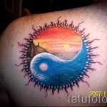 Tattoo-Sonnenuntergang - cool Foto des fertigen Tätowierung auf 14072016 1