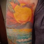 Tattoo-Sonnenuntergang - cool Foto des fertigen Tätowierung auf 14072016 4