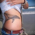 Whale tattoo on his hip - a photo of the finished version of the tattoo 14072016 2