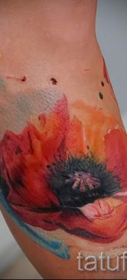 poppy tattoo on his leg — photos for an article about the importance of tattoos 4