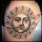 soleil avec un tatouage du visage - une photo fraîche du tatouage fini sur 14072016 1