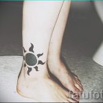 soleil tatouage sur sa jambe - une photo fraîche du tatouage fini 14072016 4