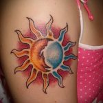 soleil tatouage sur son bras - une photo fraîche du tatouage fini 14072016 2