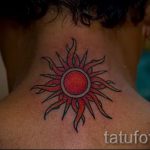 sun tattoo on his neck - a cool photo of the finished tattoo 14072016 1